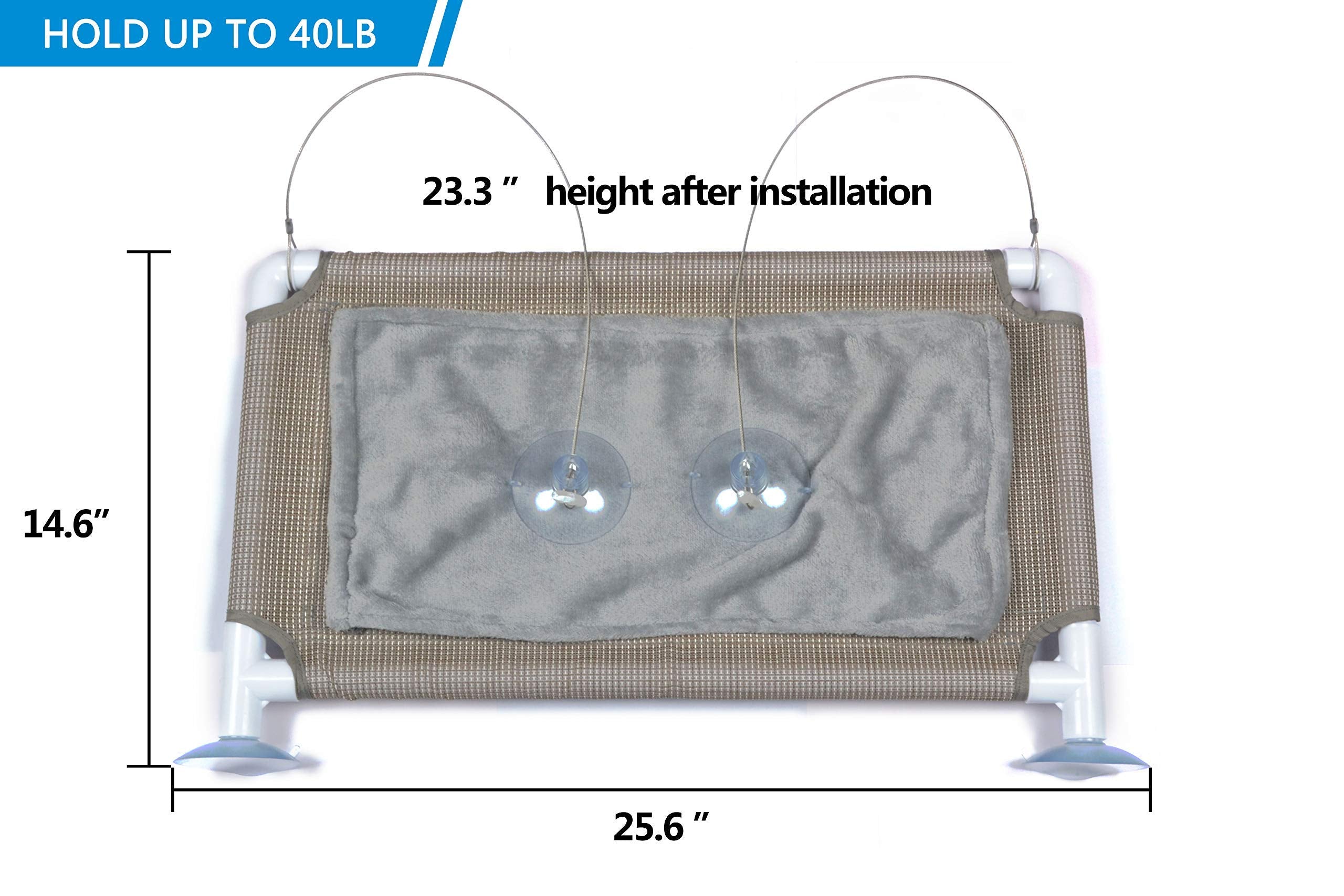PEFUNY Cat Window Hammock with flannel cover adds cozy comfort and quick-drying warmth.