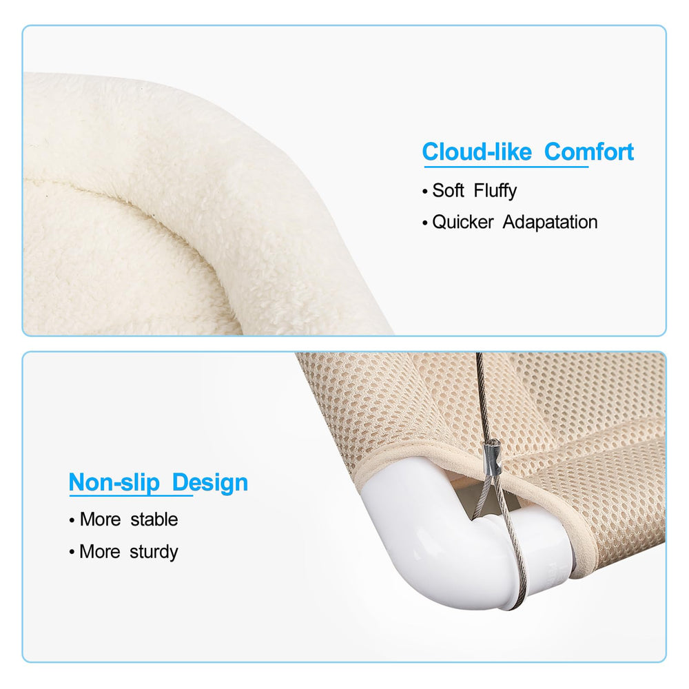 PEFUNY Fluffy Cat Window Bed breathable mesh keeps cats cool while they observe