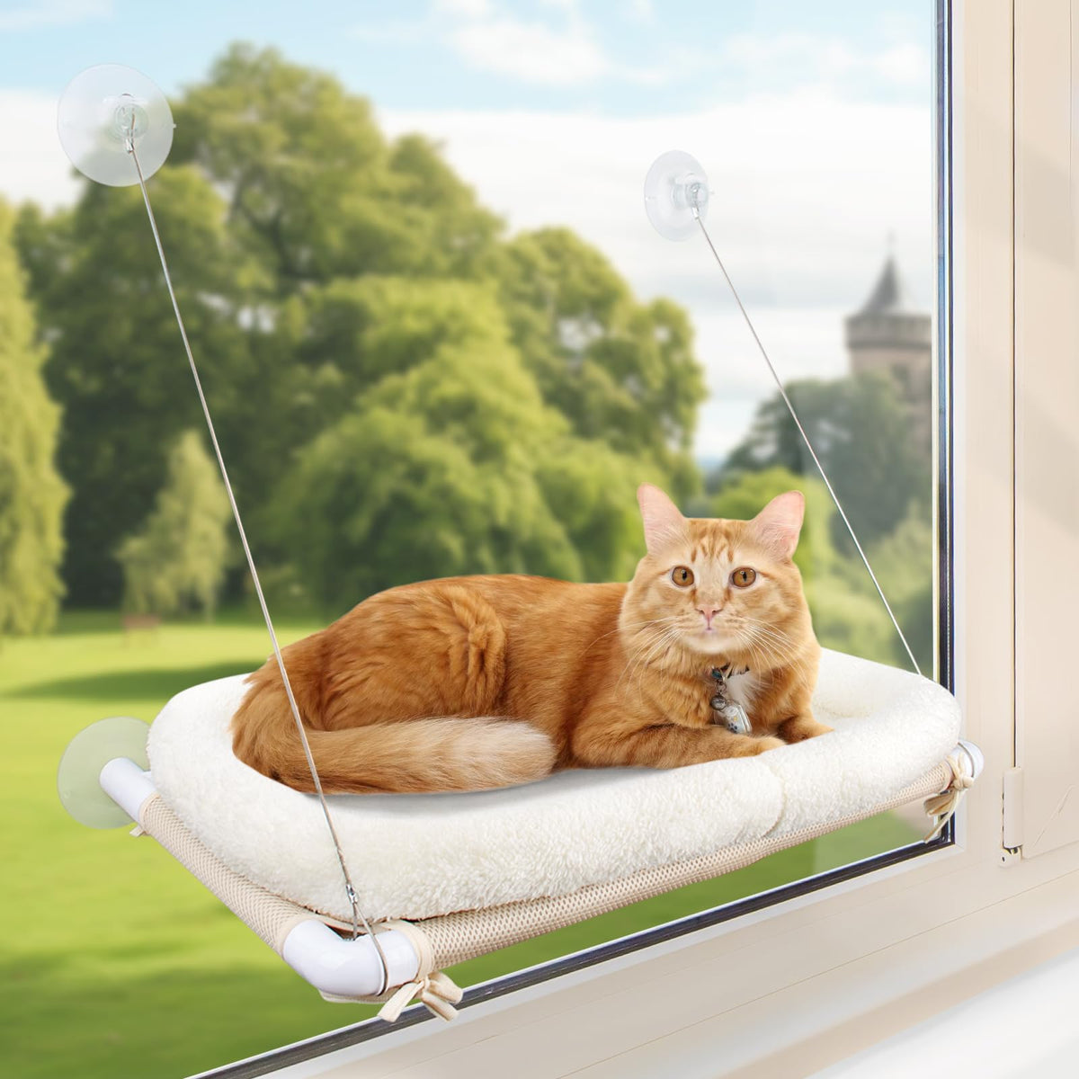 PEFUNY Fluffy Cat Window Bed cushion for plush, sunlit lounging