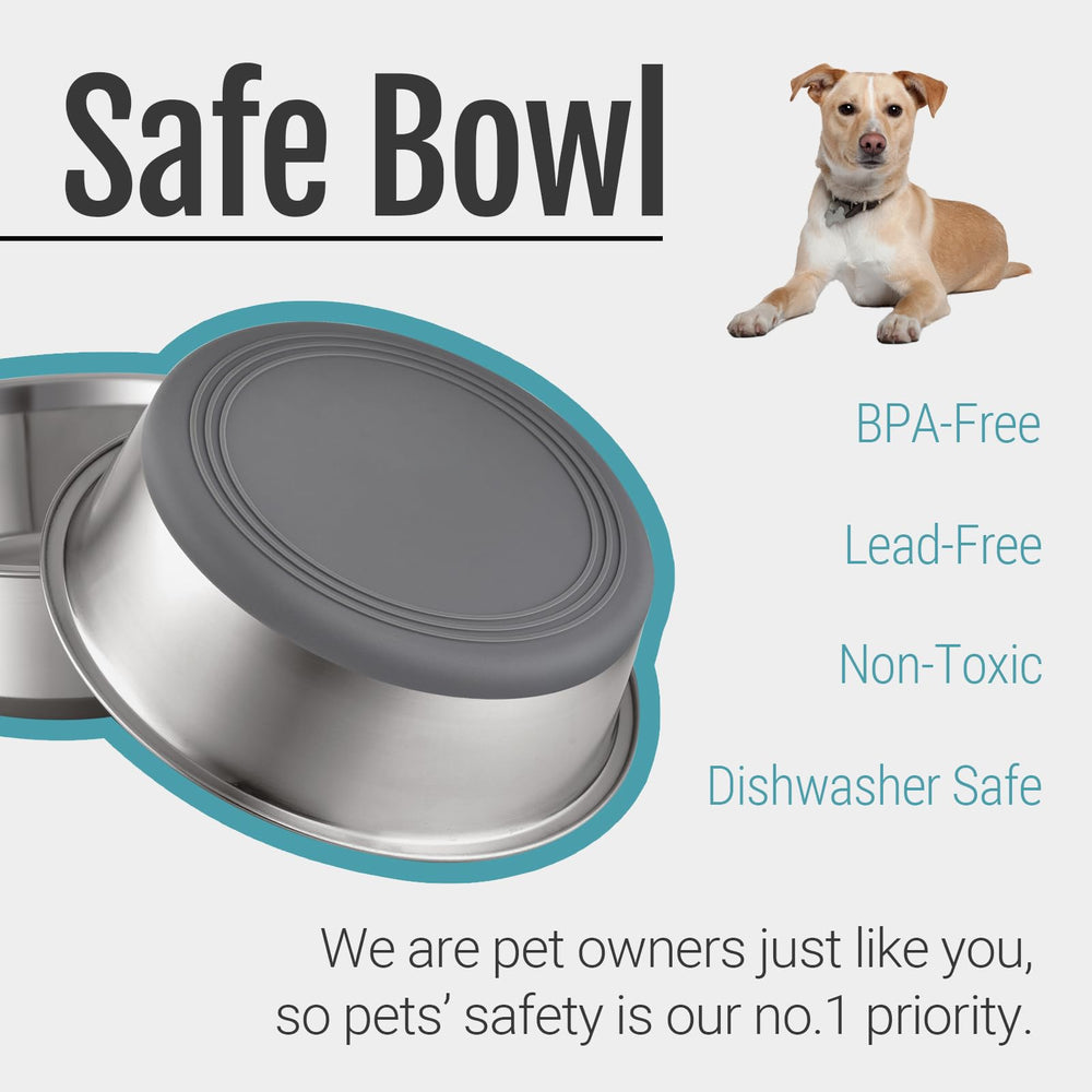 PEGGY11 dog bowls showing anti-slip silicone base preventing sliding during feeding.