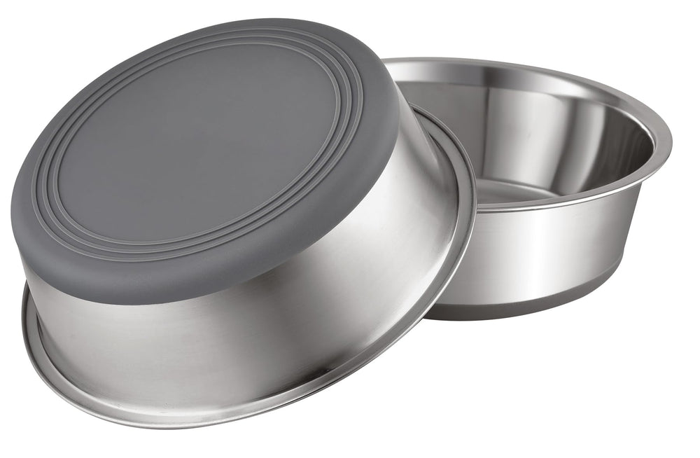 PEGGY11 nonslip stainless steel dog bowls set with 7.6 cup capacity for stable meals.