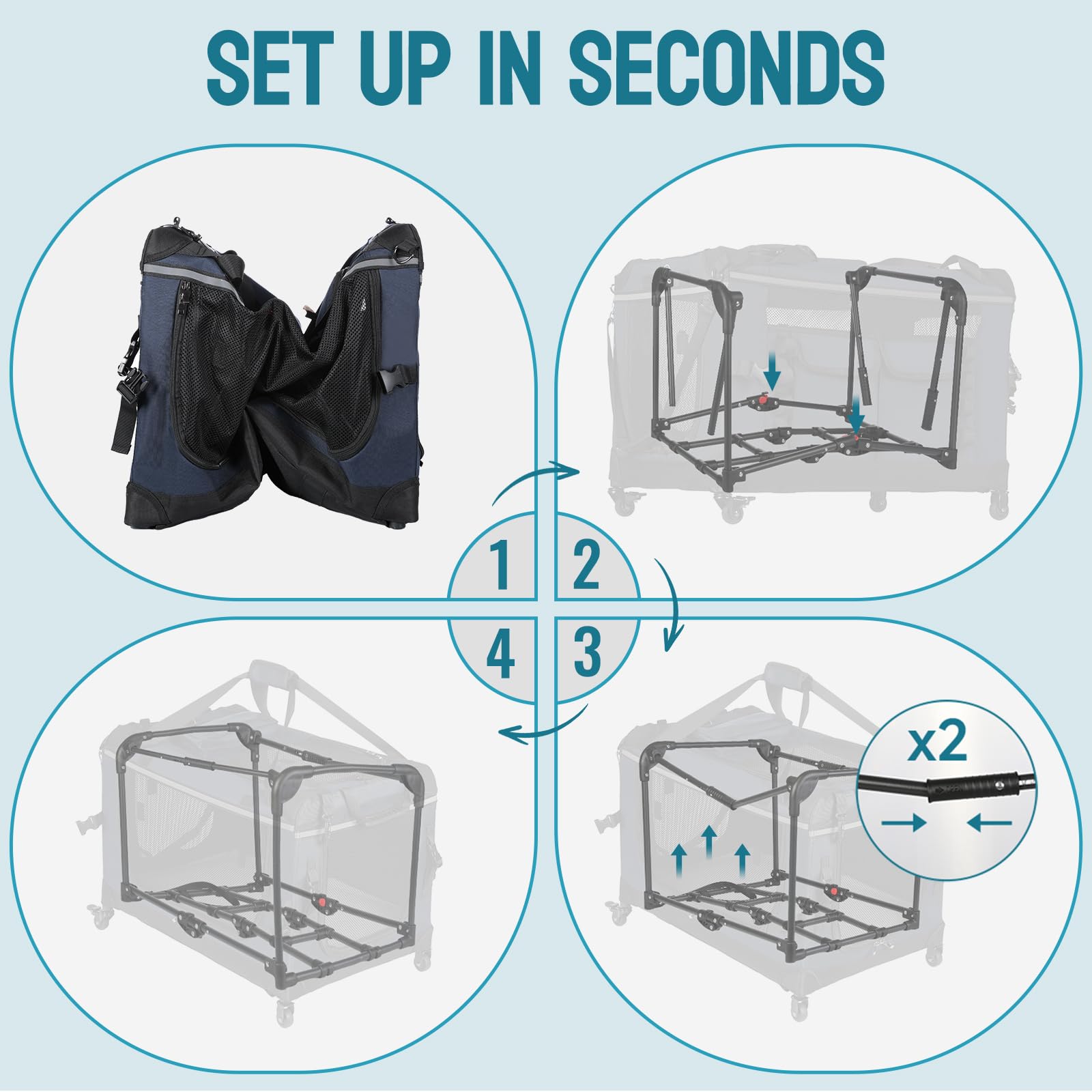 PEGIC breathable mesh panels ensure airflow and visibility for pets.