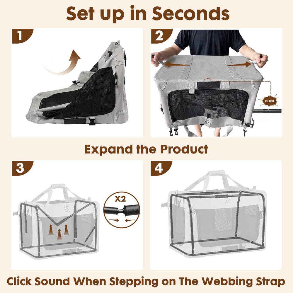 PEGIC carrier folding design reduces storage space when not in use