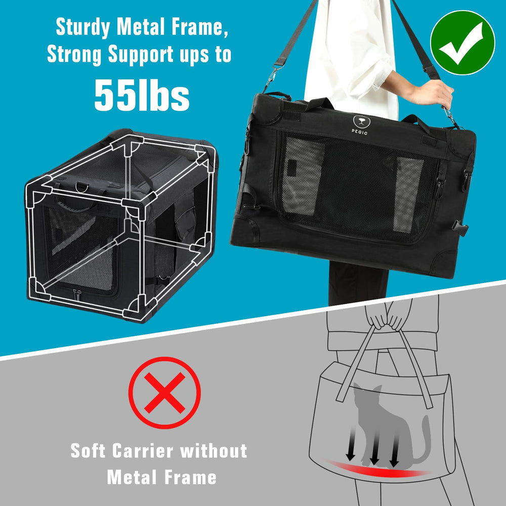 Inside view of PEGIC carrier with a cat resting in breathable space.