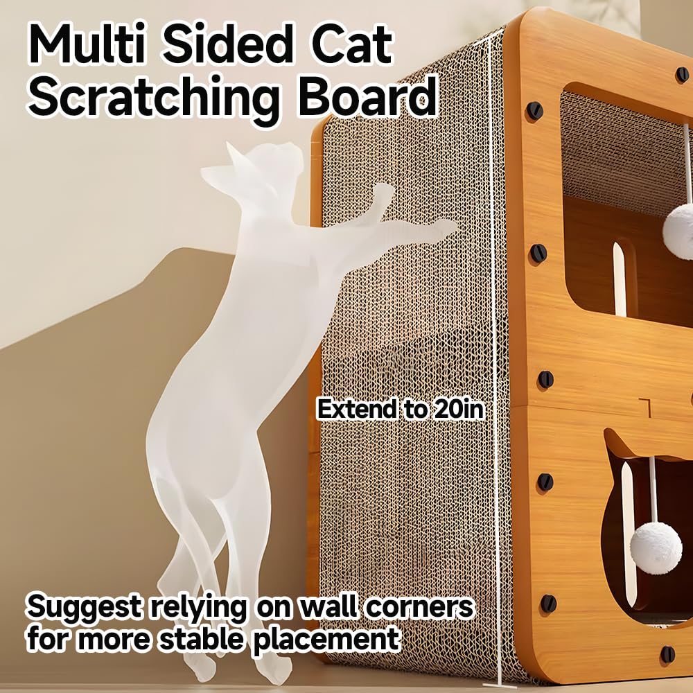 PEITA PET cave design with plush balls for playful hiding and napping.