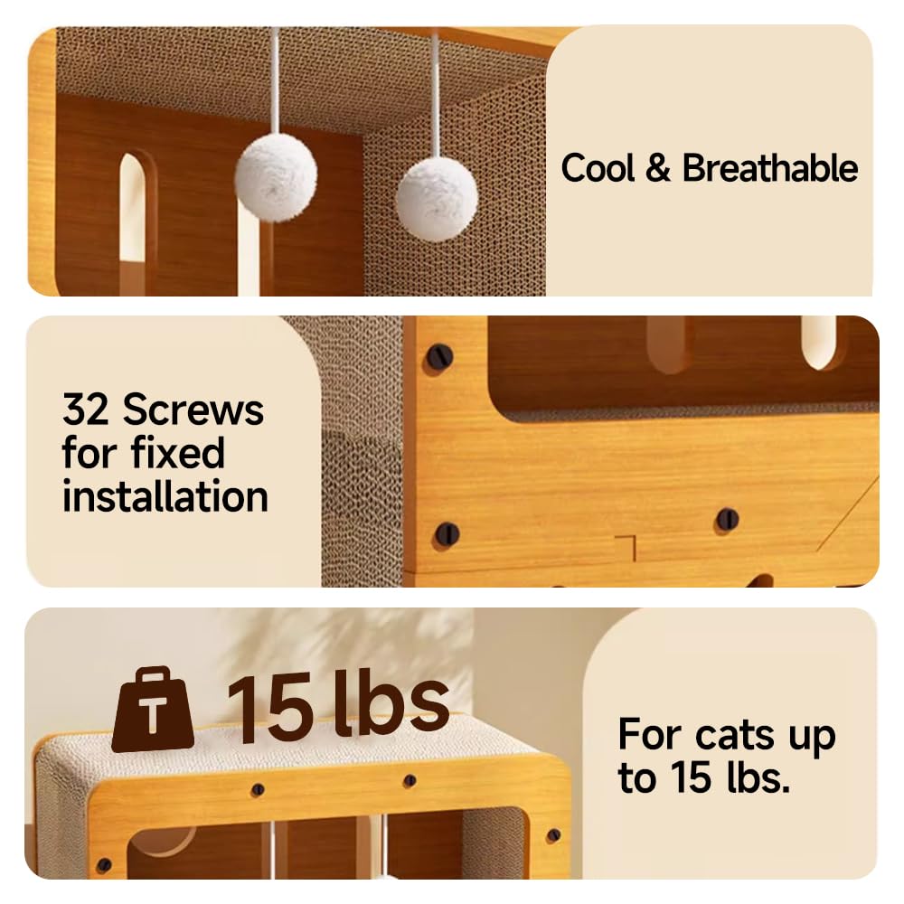 PEITA PET easy-clean wooden surface simplifies maintenance.