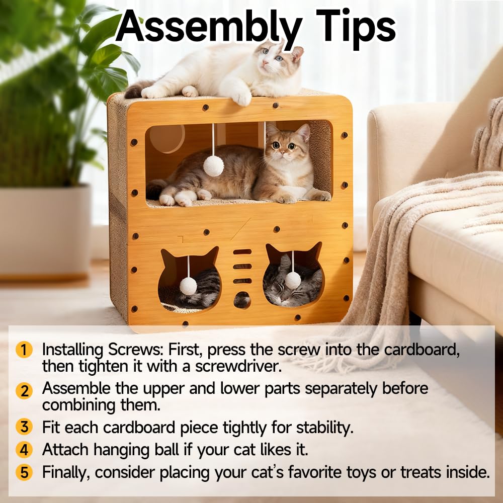 PEITA PET indoor cat house setup for simple placement.