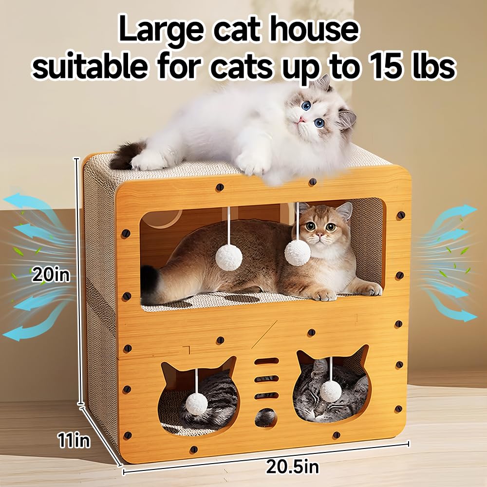 PEITA PET three-tier space interior shows sleeping, resting, and playing zones.