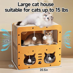 PEITA PET three-tier space interior shows sleeping, resting, and playing zones.