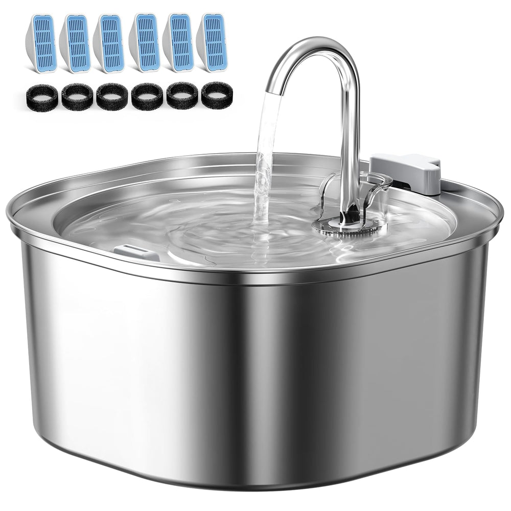PEKTACO Cat Water Fountain 3.2L reservoir suited for multiple pets.