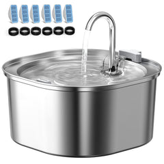 PEKTACO Cat Water Fountain 3.2L reservoir suited for multiple pets.