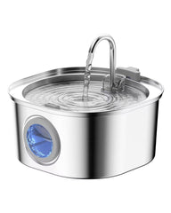 PEKTACO stainless steel cat water fountain front view promotes steady hydration.