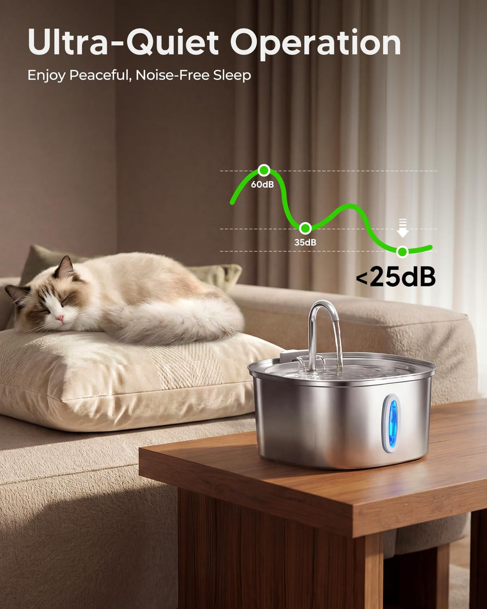 PEKTACO ultra-quiet pump runs quietly in a quiet room setting