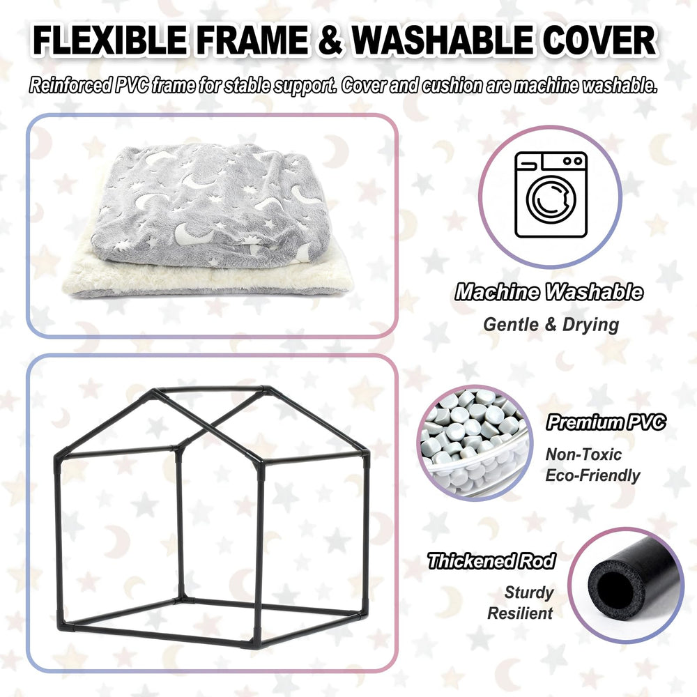 Pelemee soft flannel surface with glowing star patterns for cozy nights.