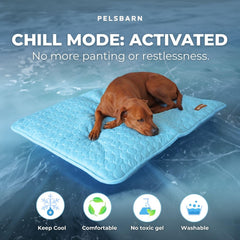 Pelsbarn cooling mat anti-slip base prevents sliding on slick floors.