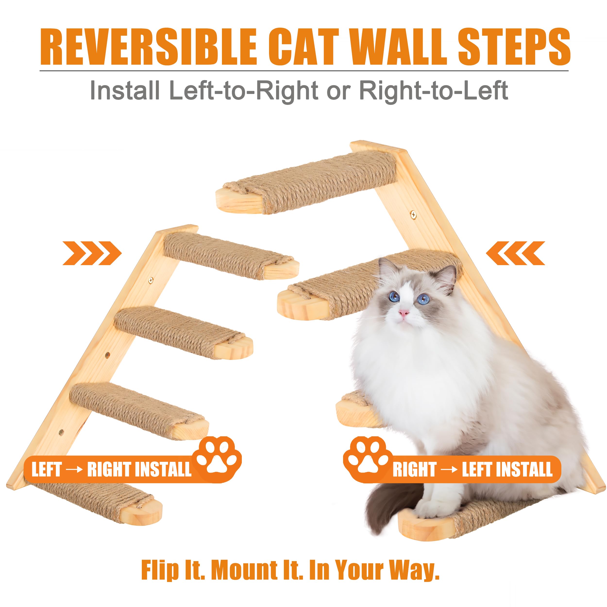PELUMOZ cat climbing stair shelf right view supports climbing and lounging