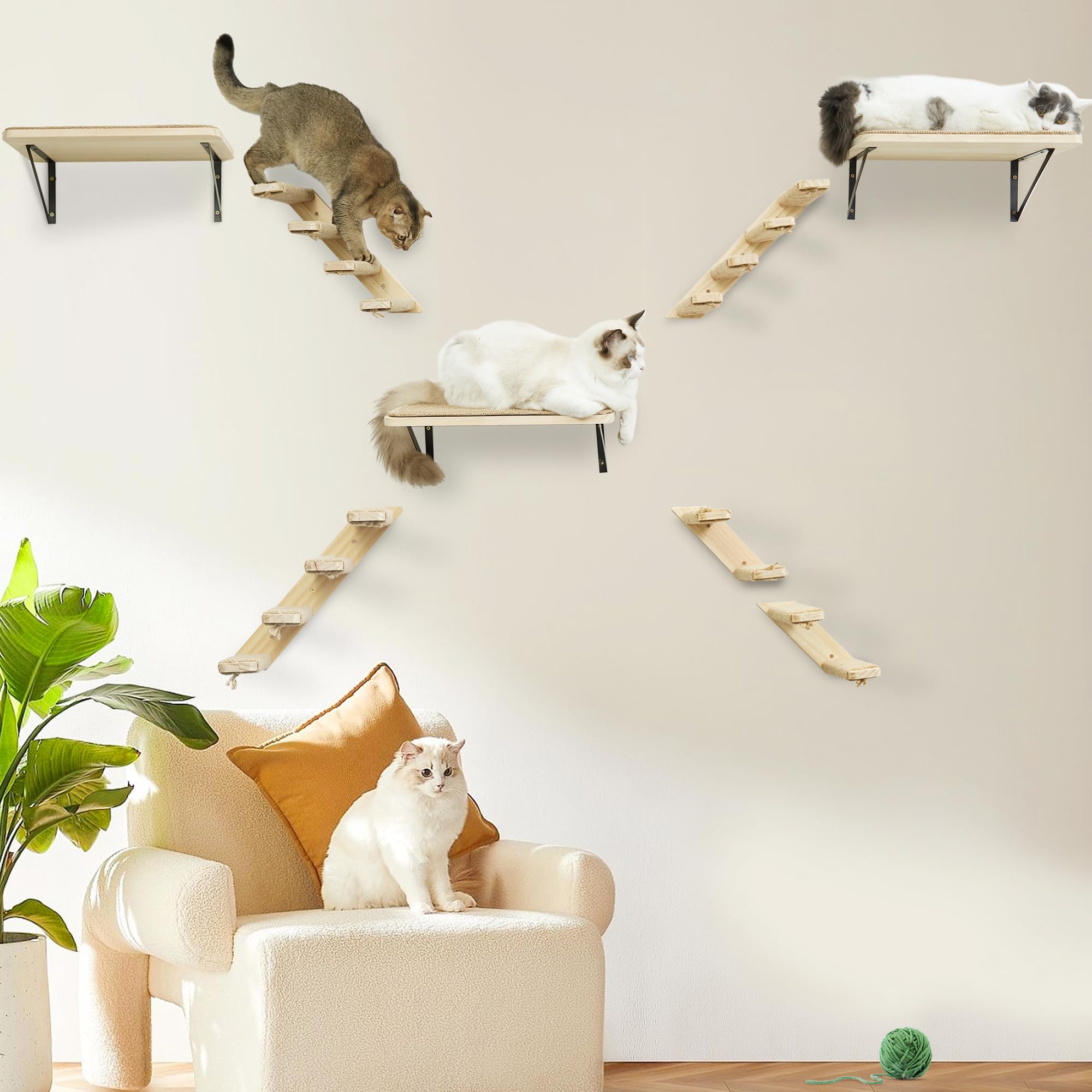 PELUMOZ cat stair shelf lounging perch encourages vertical play
