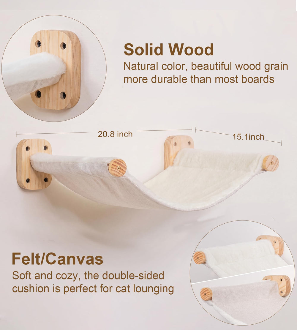 peluomoz cat wall hammock plush side close-up shows cozy warmth