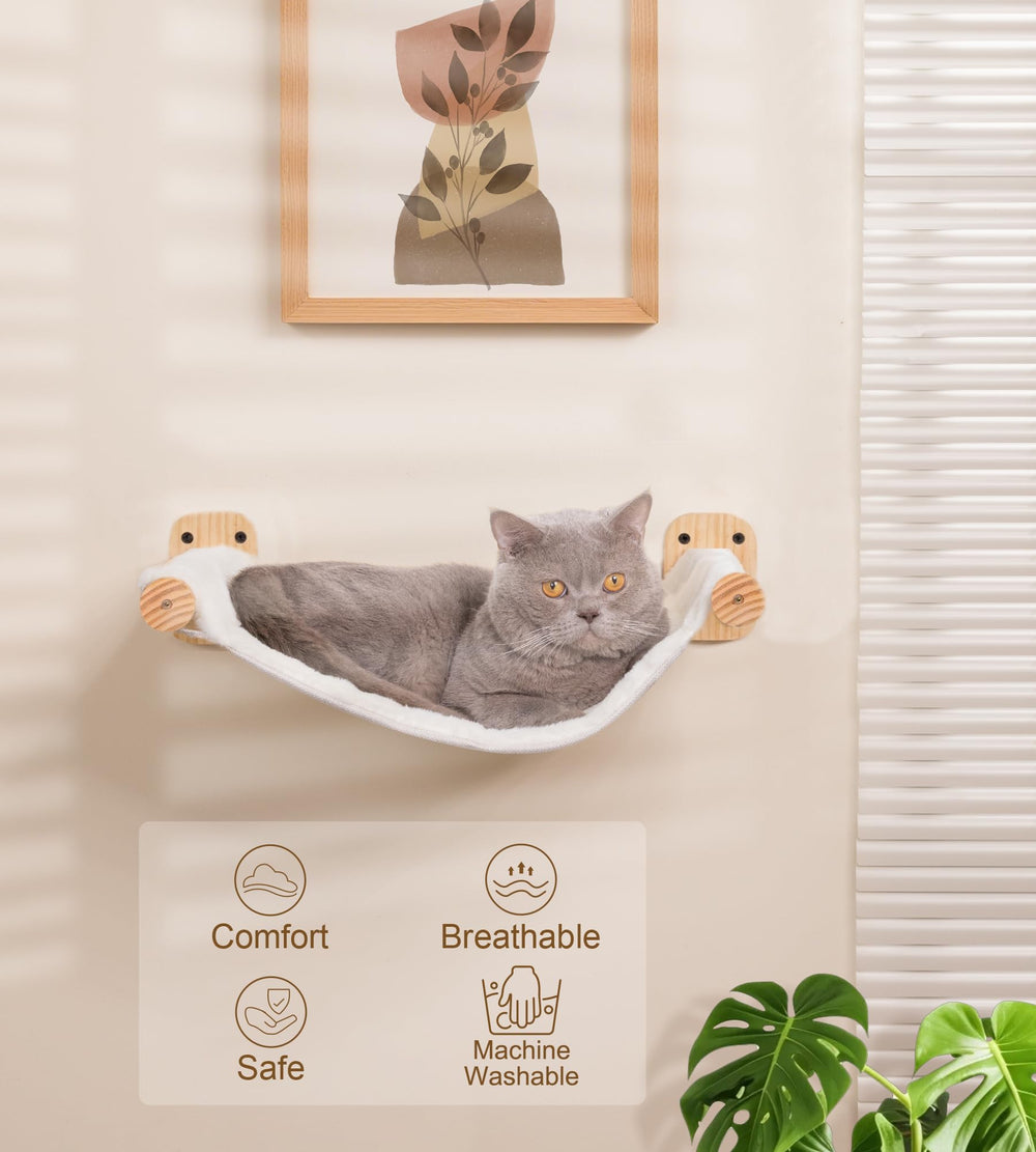 peluomoz cat wall hammock reversible fabric highlights year-round comfort