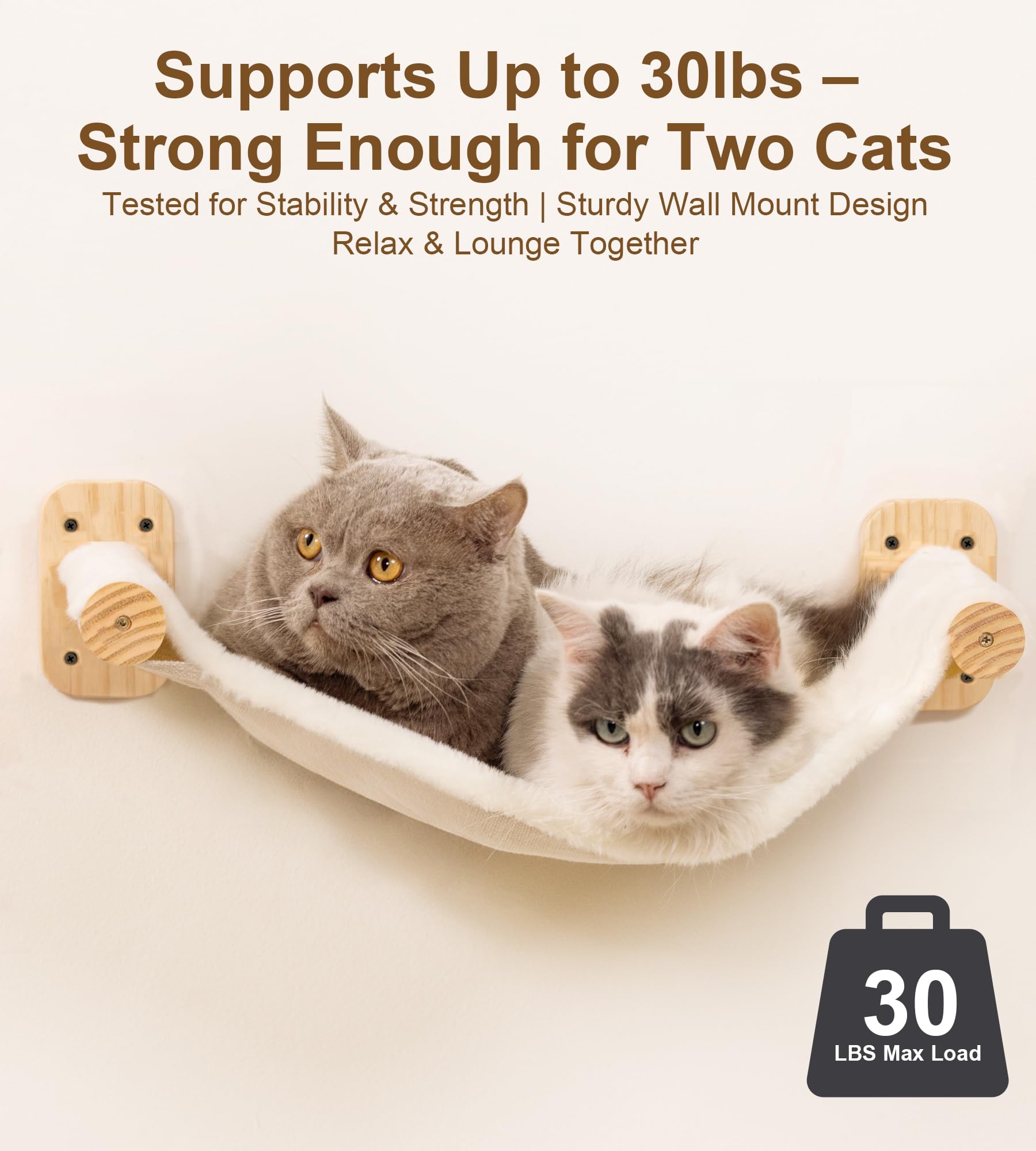 peluomoz cat wall hammock wood construction provides sturdy support