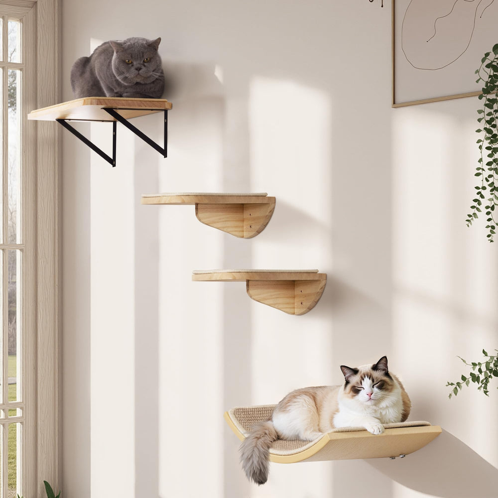 PELUOMOZ wood cat wall shelf suitable for large cats supporting active play