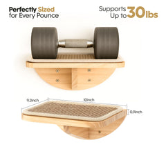 PELUOMOZ wood cat wall shelf with textured sisal for durable grip and play