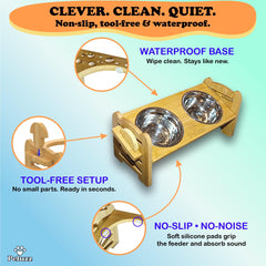 Peluzz waterproof feeding mat catches spills for cleaner floors