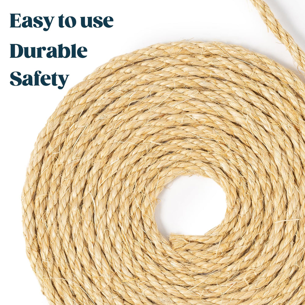 Pelzin 200 ft rope lasts months for active cats, durable scratching material