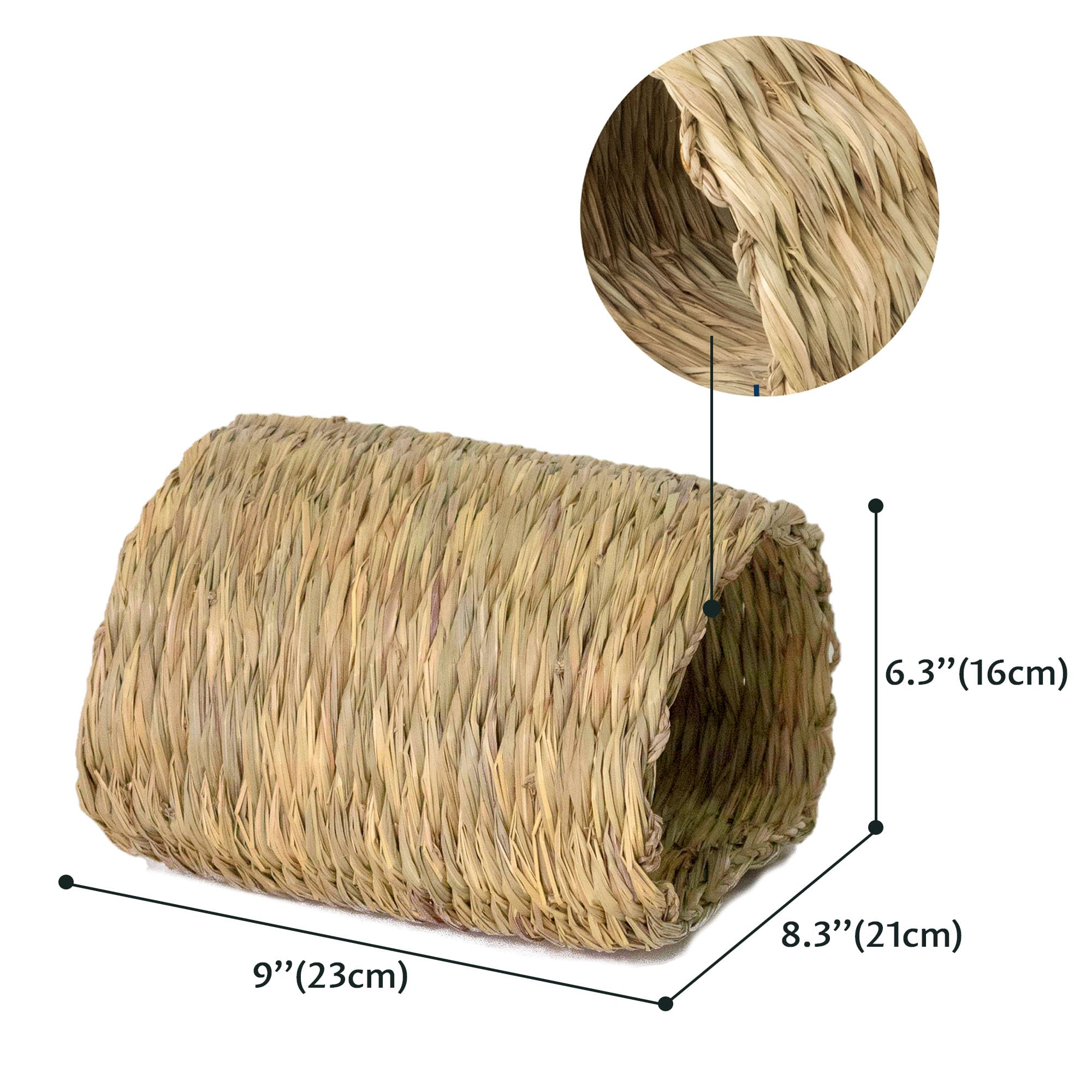PEMAR Seagrass House Tunnel Hutch, sustainable materials reduce waste while offering safe chewing.