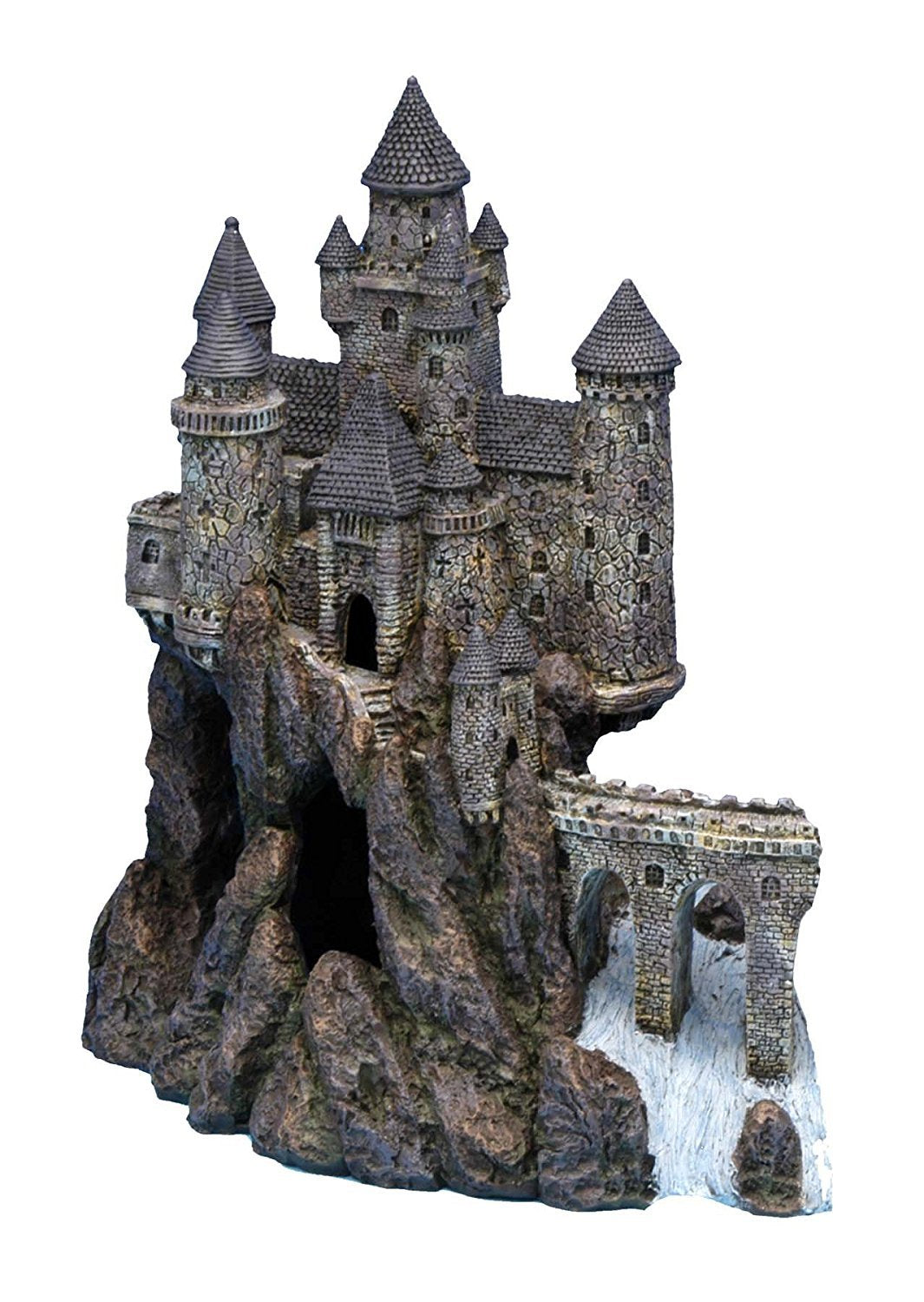 Penn-Plax Age of Magic Wizard’s Castle Part A front view, a whimsical centerpiece for aquariums