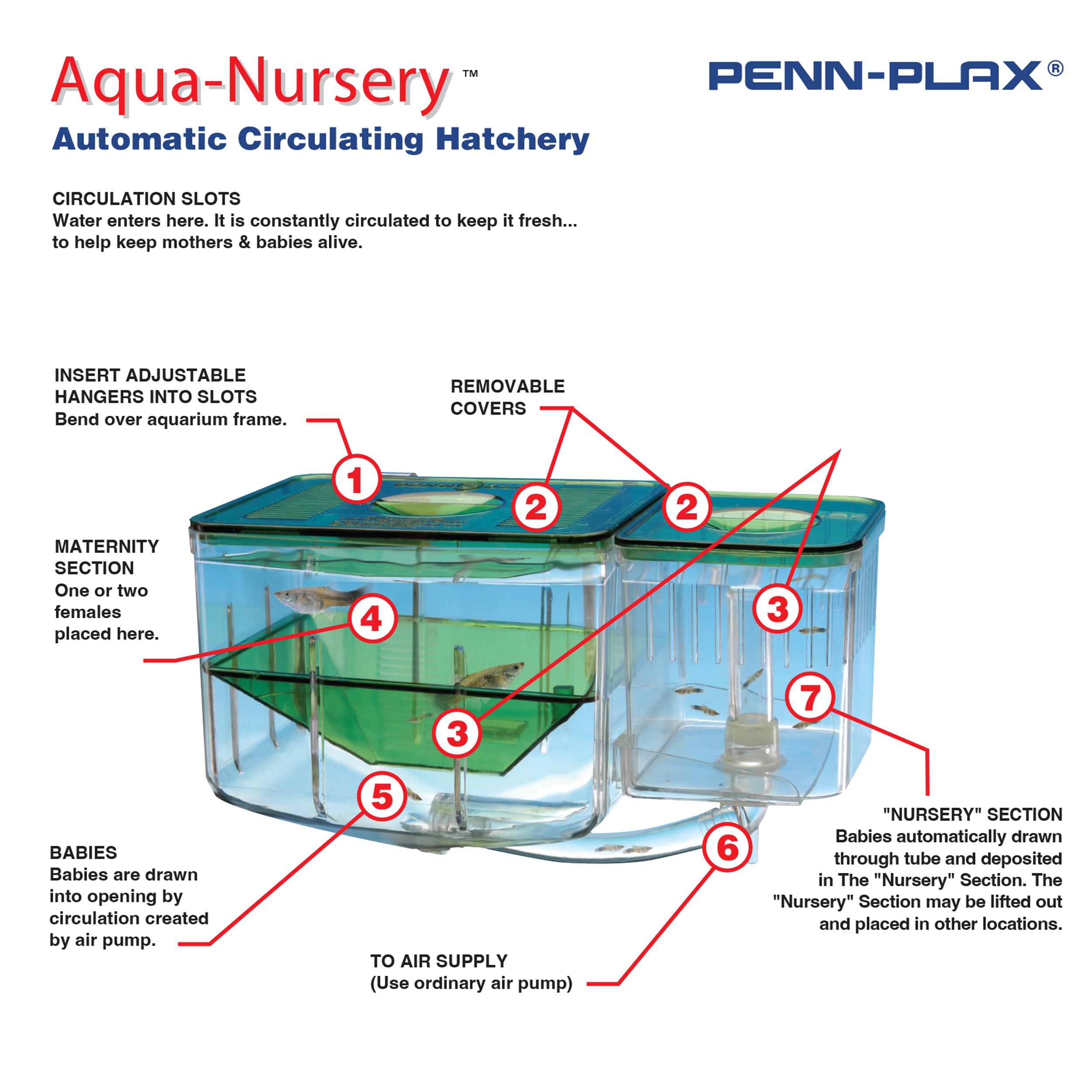 Penn-Plax AN2 Aqua Nursery supports safe fry breeding for hobbyists.
