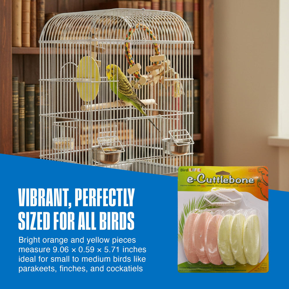 PENN-PLAX Bird-Life colorful orange-yellow pack design enhances cage decor.