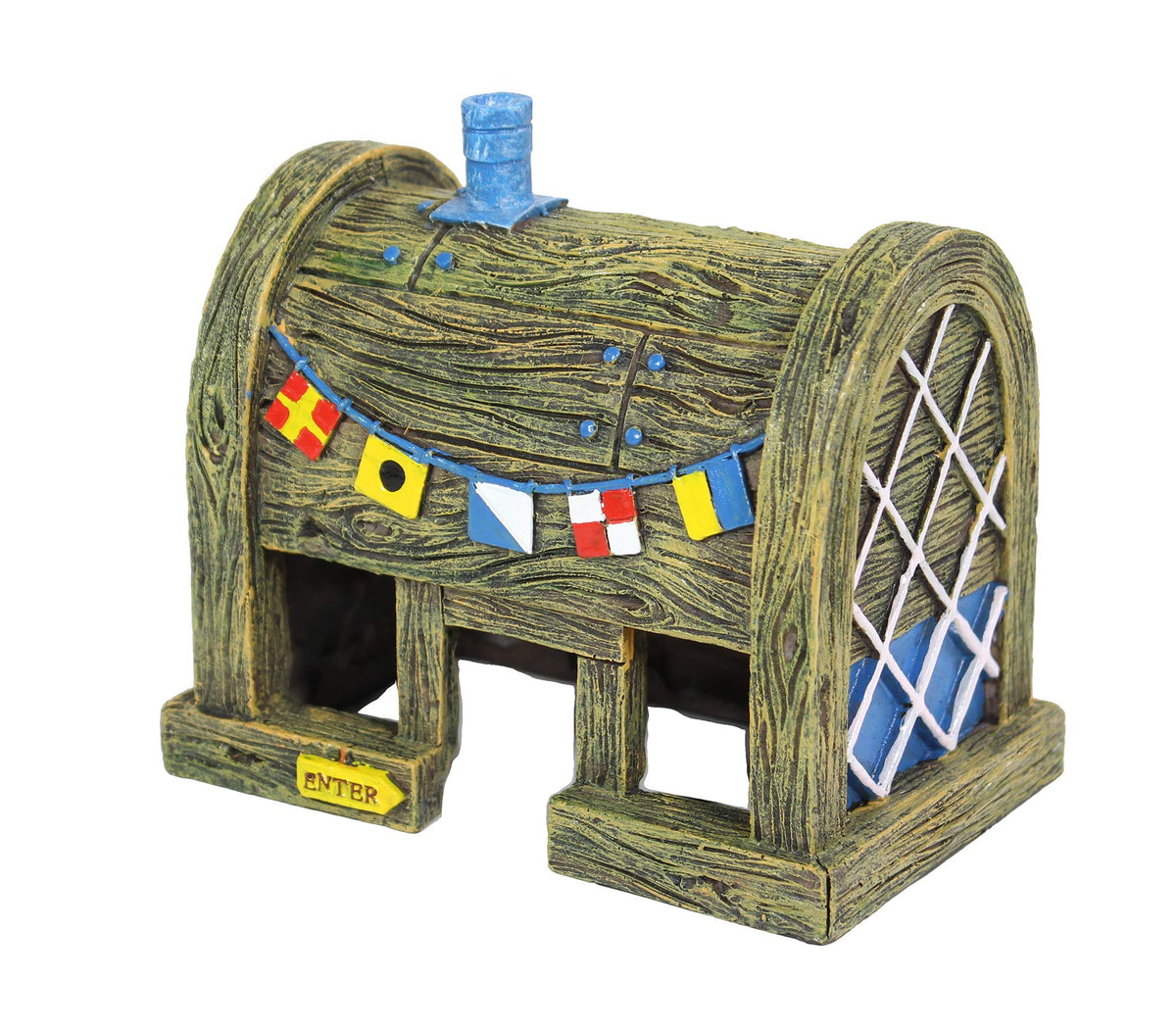 Penn-Plax Krusty Krab aquarium ornament adds Bikini Bottom charm while staying securely anchored.