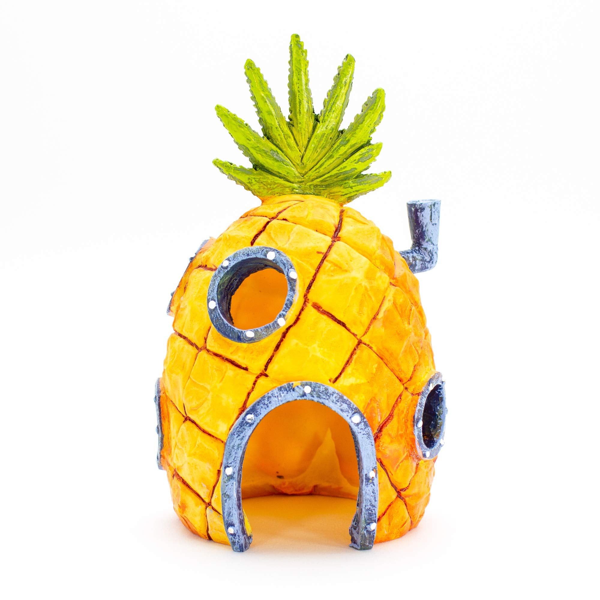 Penn-Plax Krusty Krab Resin Figurine bright centerpiece with hiding spots for small fish.