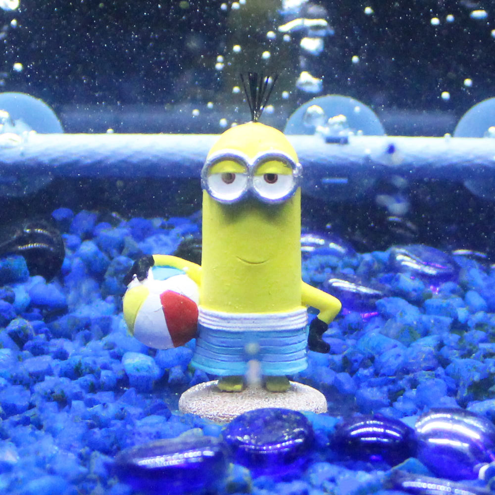Penn-Plax Minions trio ornament set—beach theme decor for desktop aquariums