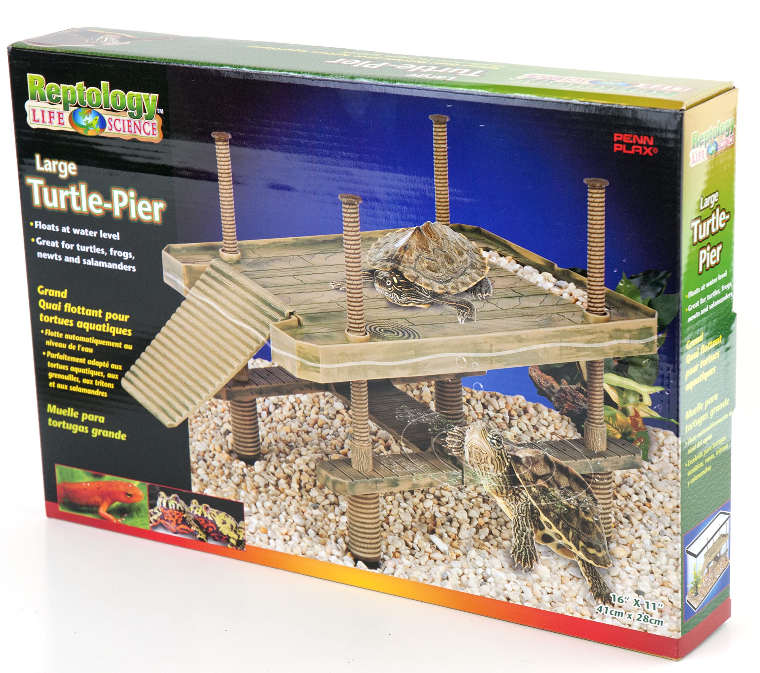 Penn-Plax Reptology Built-in gravel bin supports balanced entry