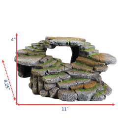 Penn-Plax Reptology Shale Scape climbing-basking platform supports exploration for reptiles.