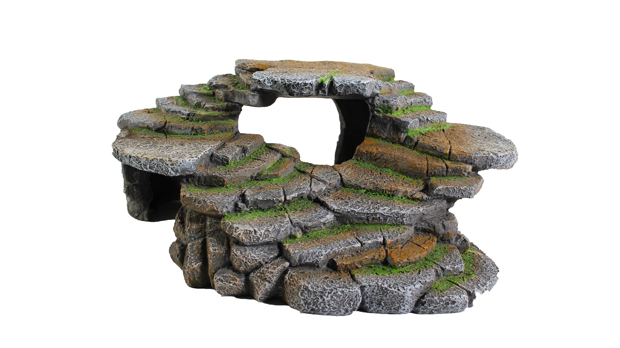 Penn-Plax Reptology Shale Scape rugged step ledge and cave hideout for climbing and basking.