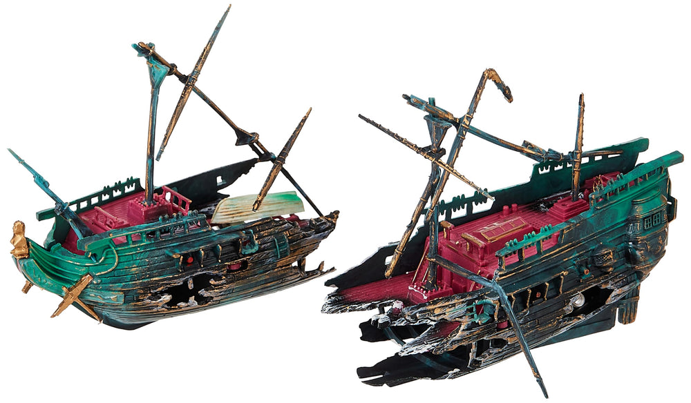 Penn-Plax shipwreck ornament bubbles create ambience and oxygenation cues.