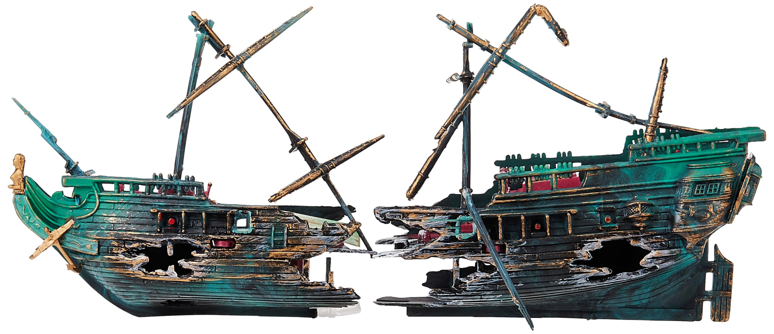 Penn-Plax shipwreck ornament moving masts boosts tank motion and visual interest.