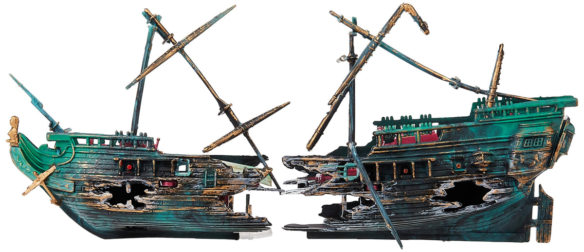 Penn-Plax shipwreck ornament moving masts boosts tank motion and visual interest.