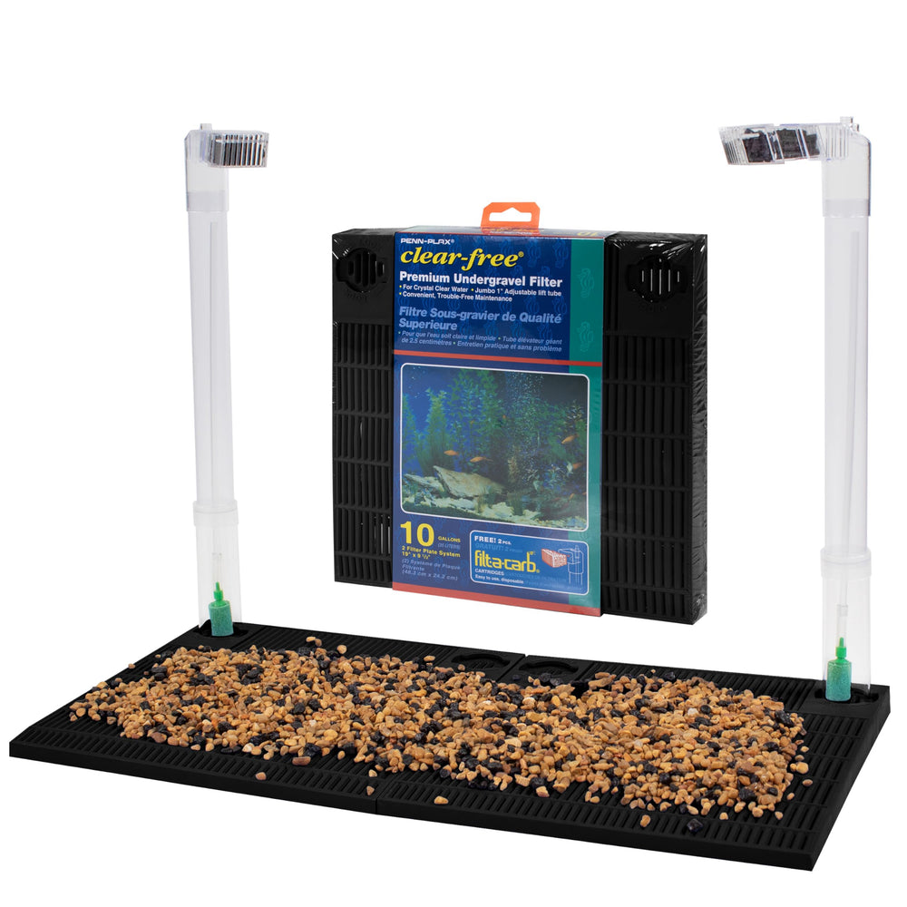 Penn-Plax undergravel filter plate for 10-gallon tanks promotes steady water flow and filtration.