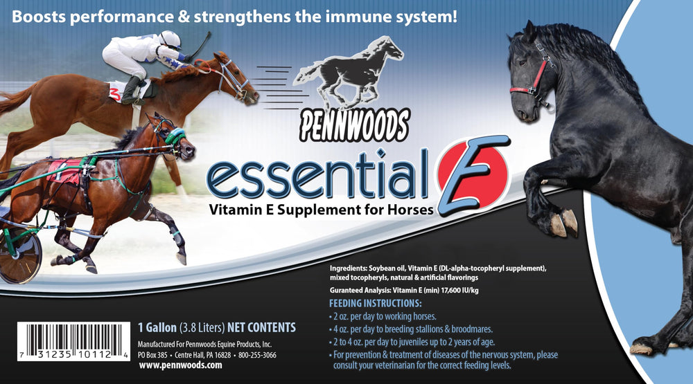 Pennwoods Essential E pump shows 1000 IU per 2 oz serving for steady daily support.