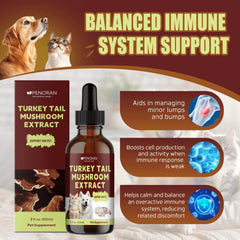 Penoran Turkey Tail Drops added to pet food for simple dosing