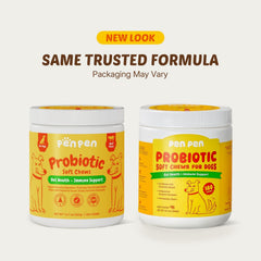 PENPEN Probiotics for Dogs digestive bottle showing multi-strain blend.
