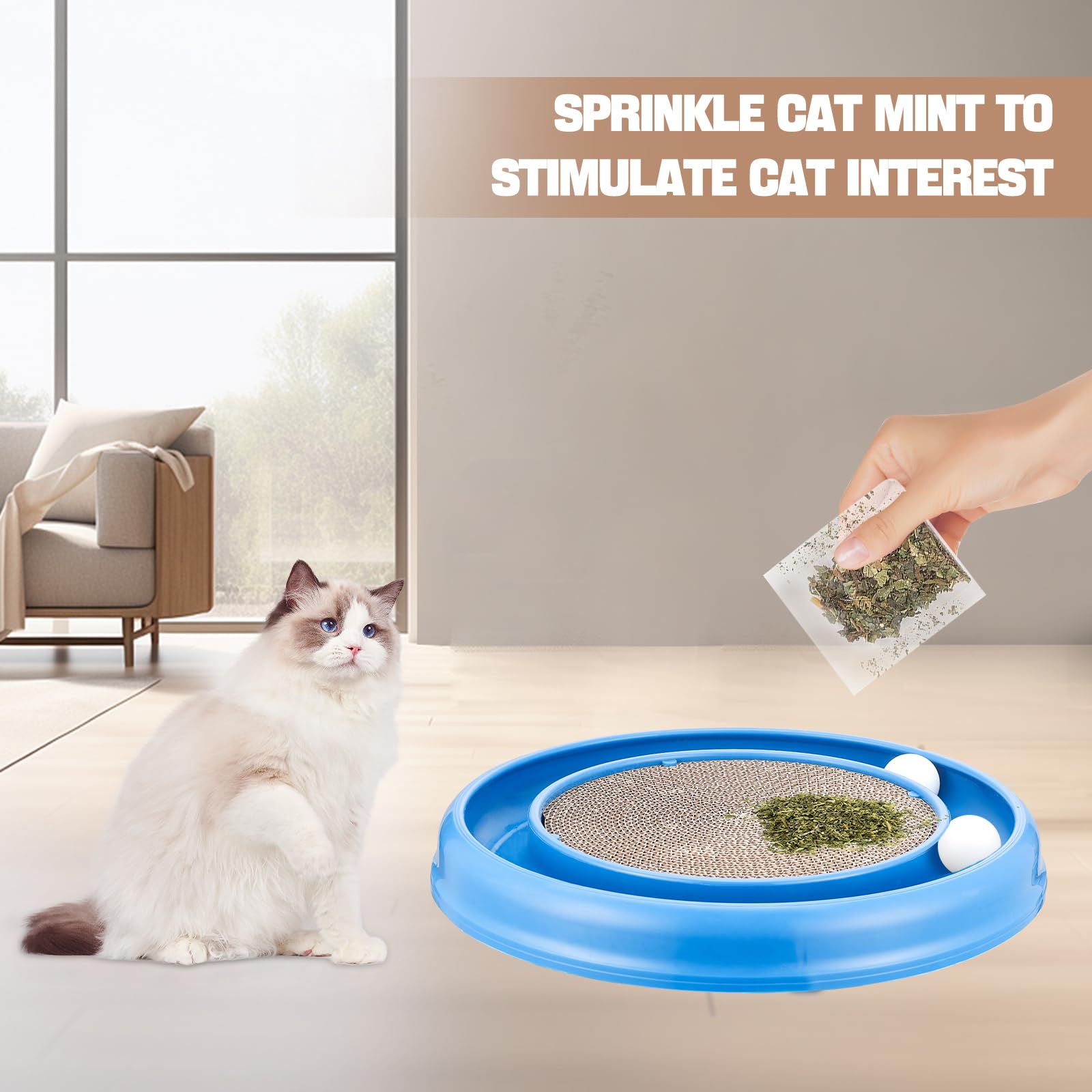 Peomliee cat scratching surface blue helps maintain claws and protect furniture