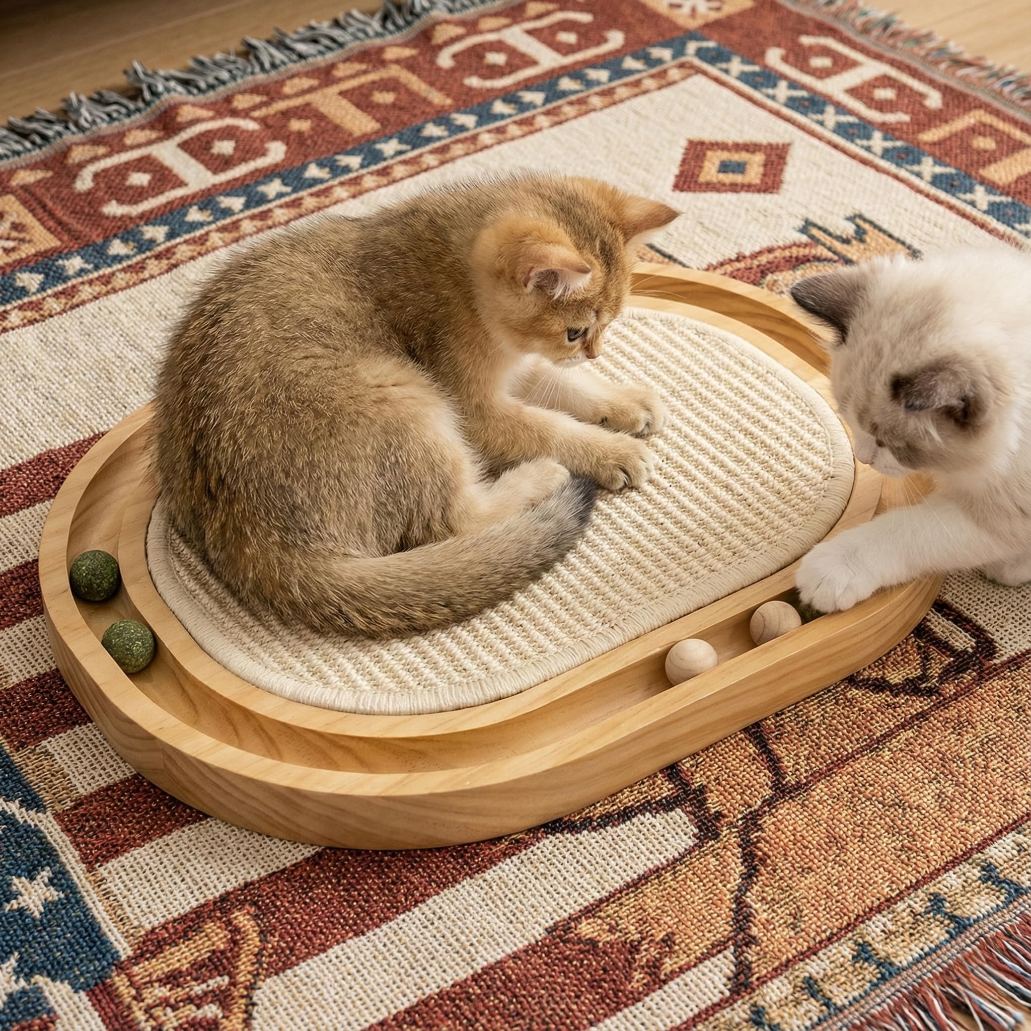 Peoviue Sisal Cat Scratcher No Assembly: ready to use straight out of the box.