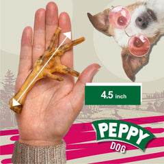 Close-up of Peppy Dog chicken feet, dehydrated texture for a long-lasting chew.