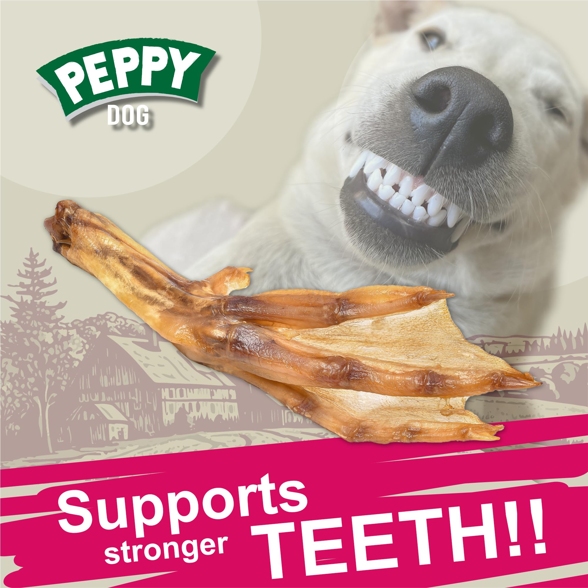 PEPPY DOG glucosamine-chondroitin ingredients label close-up for joint health support.