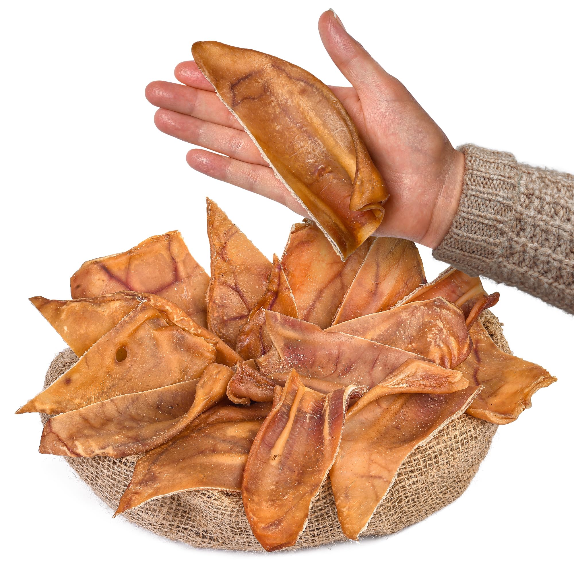 Peppy Dog Half Pig Ears pack of 15, natural single ingredient dog chew.